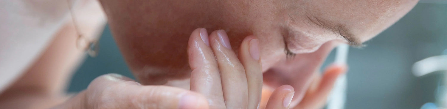 Person washing their face