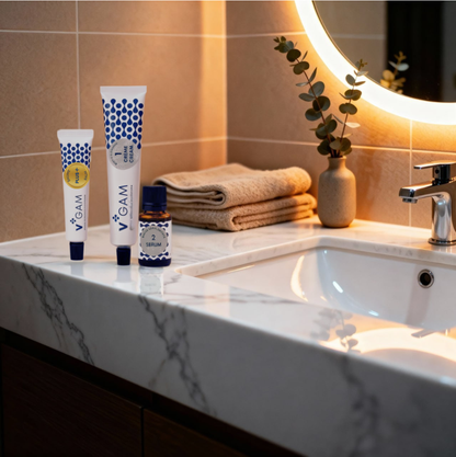 Comfort+: V*GAM cream, serum and PLUS by the sink
